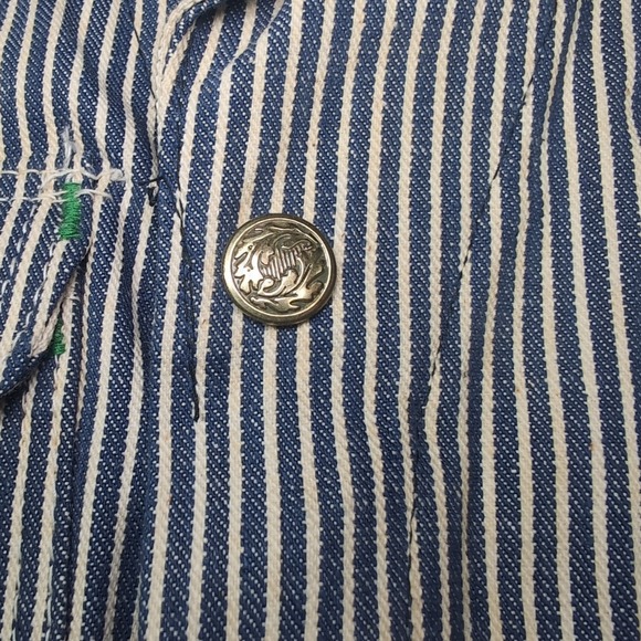 Vintage NWT 46x32 Pointer Brand Train Crewman Coveralls Hickory Stripe RARE - Picture 4 of 16